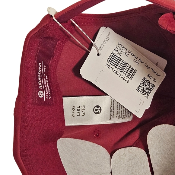 Lululemon Classic Ball Cap Velour Berry Rumble L/XL - Picture 4 of 5